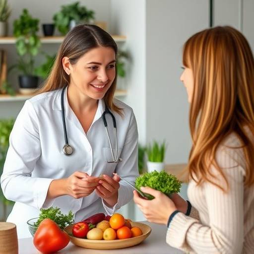 Nutritionist consulting with a client about their diet