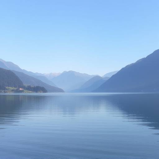 Serene landscape with mountains and a calm lake, symbolizing peace and tranquility