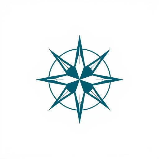 Vitality Compass logo, depicting a compass rose integrated with a healthy leaf.